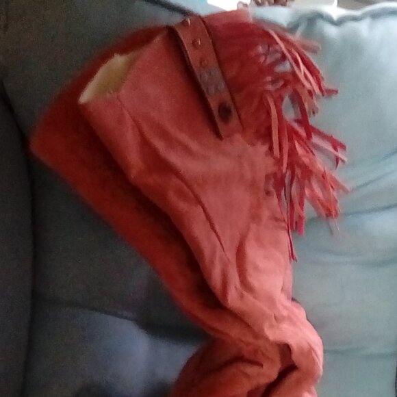 Women's pink faux suede cowgirl boots sz 39 New no tags!! - Picture 6 of 8